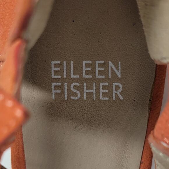Eileen Fisher Kyra Sandals Womens 6 Nubuck Suede Square Block Heel Double Straps - Picture 2 of 16